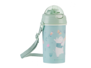 Hrnek se silikonovým brčkem a popruhem 450ml Music Fest Mint